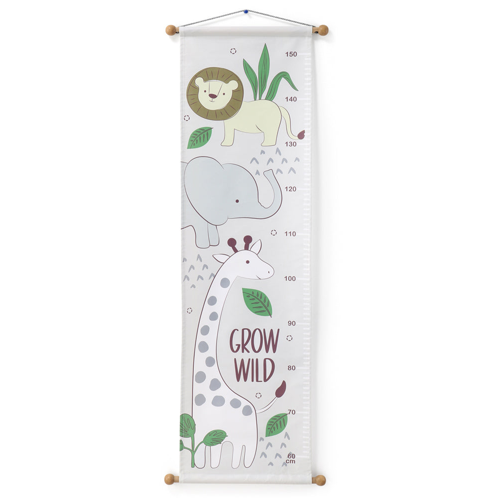 2PK The Peanutshell 101cm Canvas Growth Hanging Chart Safari