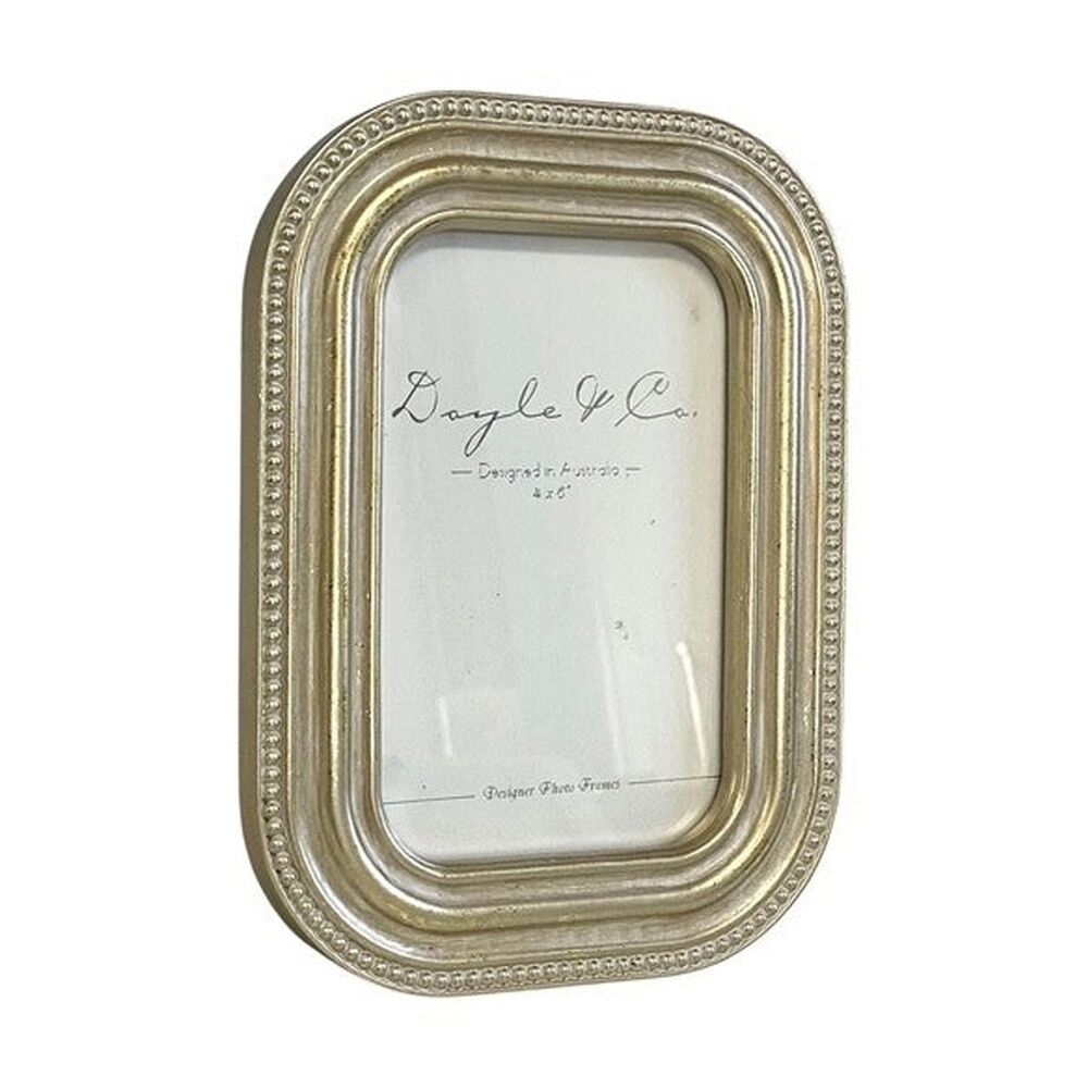 2PK SS Collective Gold Ridged Textured Beaded Rectangle Photo Frame 4x6