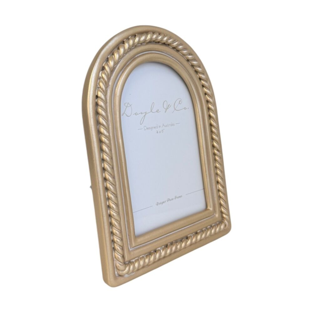 SS Collective Gold Arch Photo Frame With Textured Rope Detail 4x6