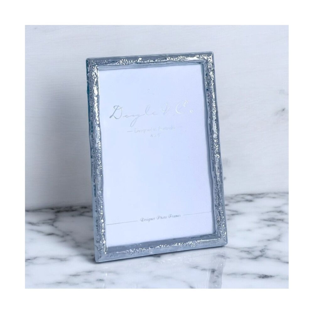 2PK SS Collective Silver Textured Drift Rectangle Photo Frame 4x6