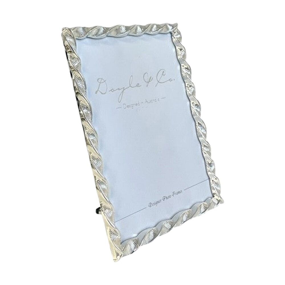 2PK SS Collective Silver Elegant Textured Twirl Rectangle Photo Frame 4x6