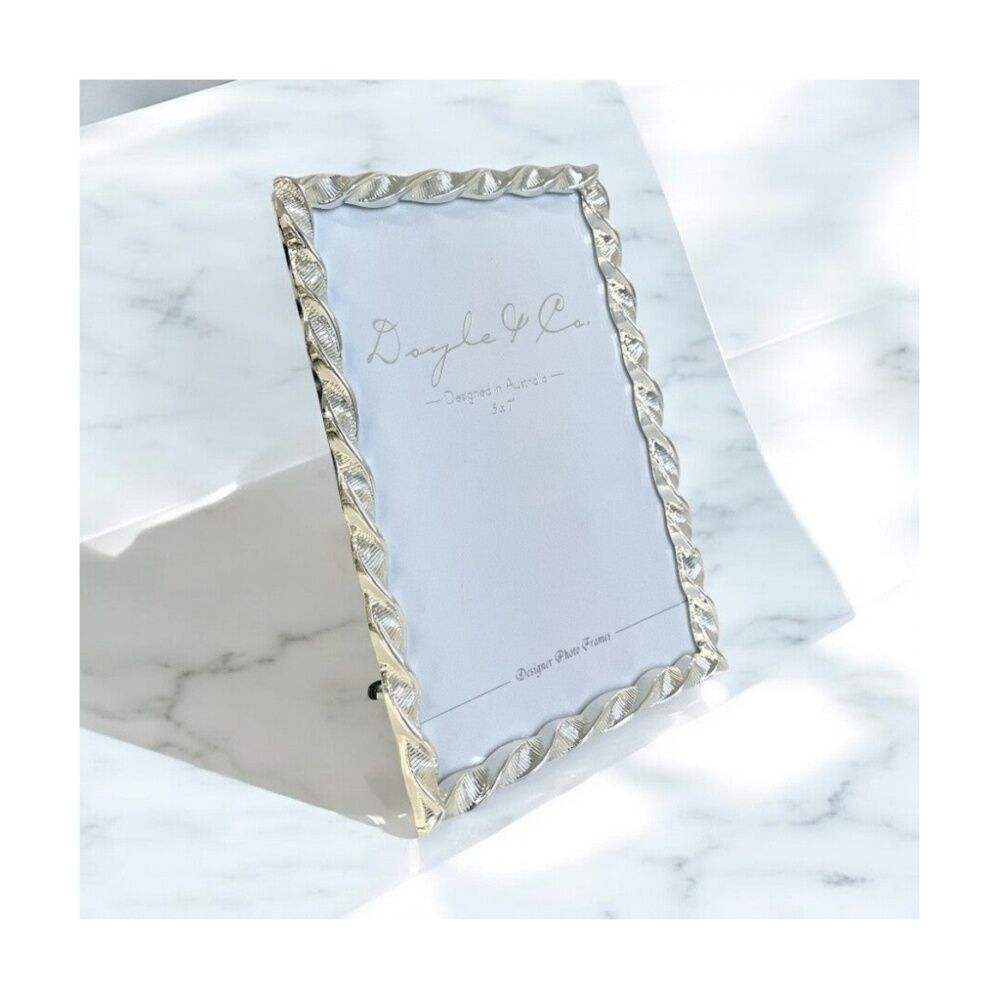 2PK SS Collective Silver Elegant Textured Twirl Rectangle Photo Frame 5x7