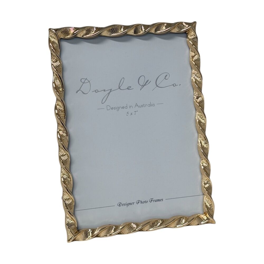 SS Collective Gold Elegant Textured Twirl Rectangle Photo Frame 5x7