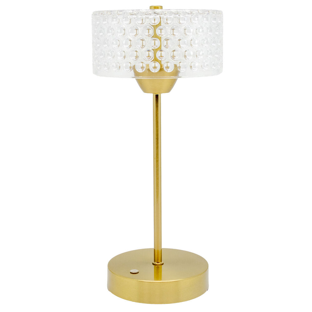 2PK Boyle Rechargeable LED Table Lamp with Acrylic Drum Shade 15x15x32cm