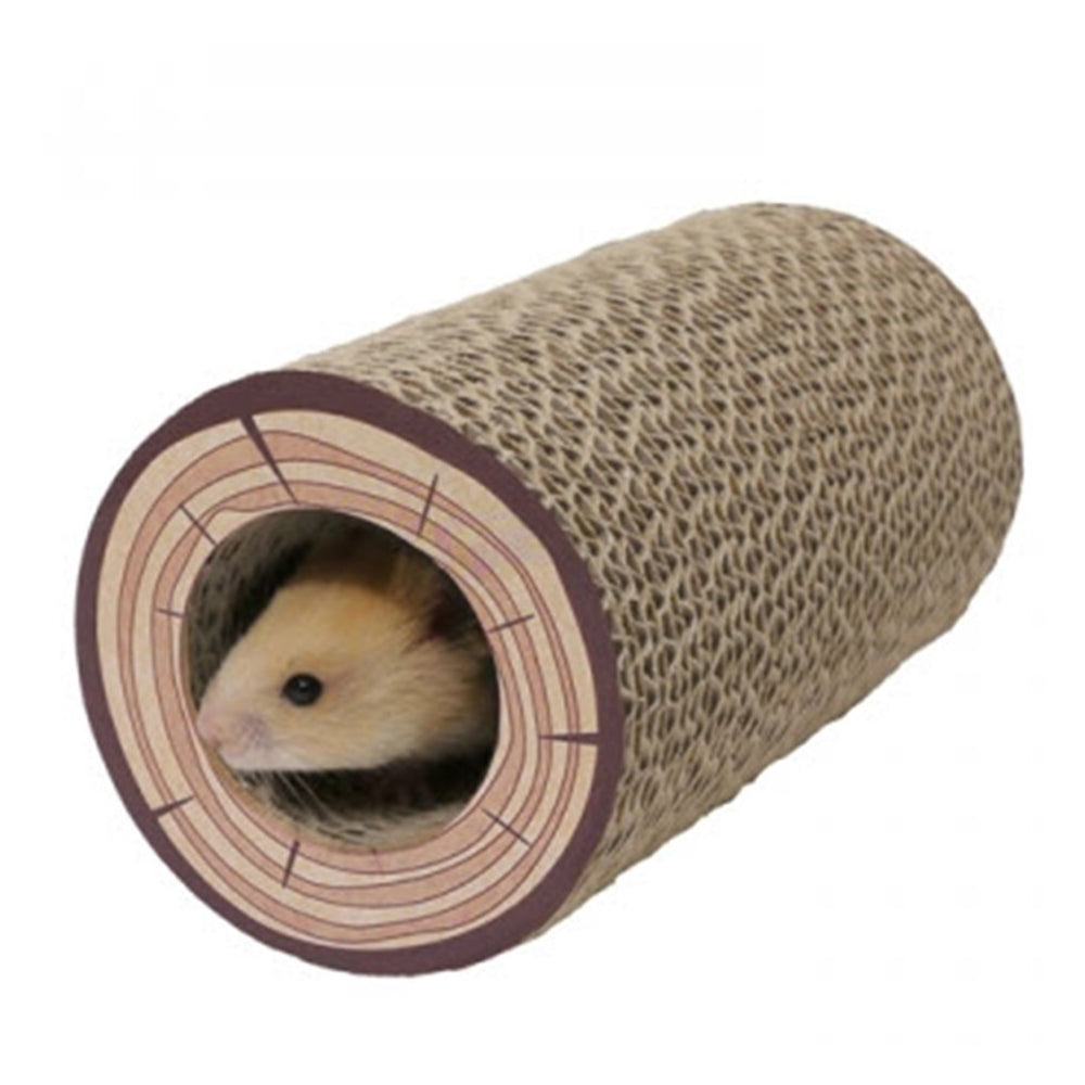 2PK Rosewood 18cm Shred-A-Log Wooden Corrugated Tunnel Fun Play Pet/Dog Toy Natural