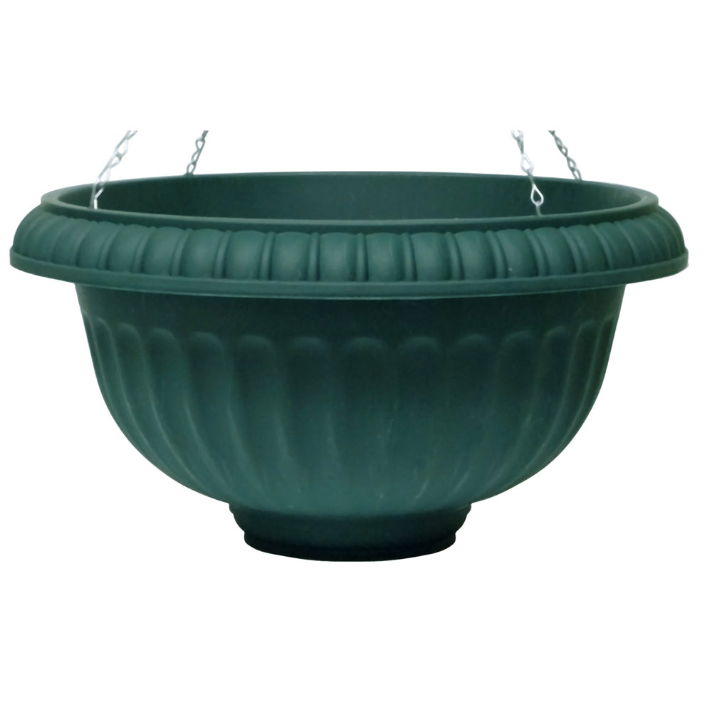 4PK Homeleisure WS Plastic Hanging Basket Round 440mm Green