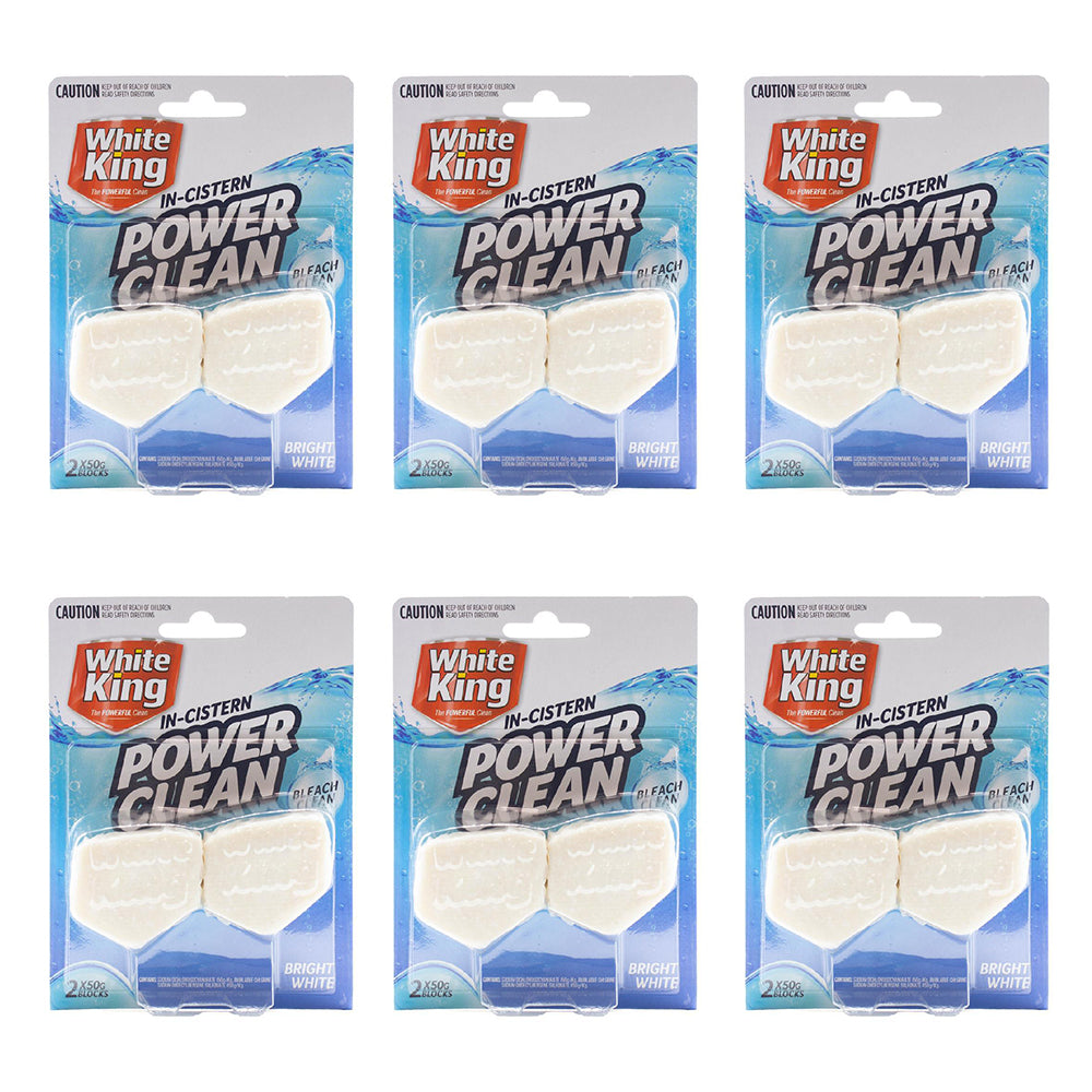 12pc White King In-Cistern Bleach Clean 50g Bright White