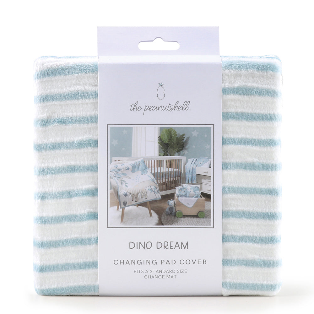 2PK The Peanutshell Dino Dreams Stripe Changing Pad Cover Baby Nursery Decor