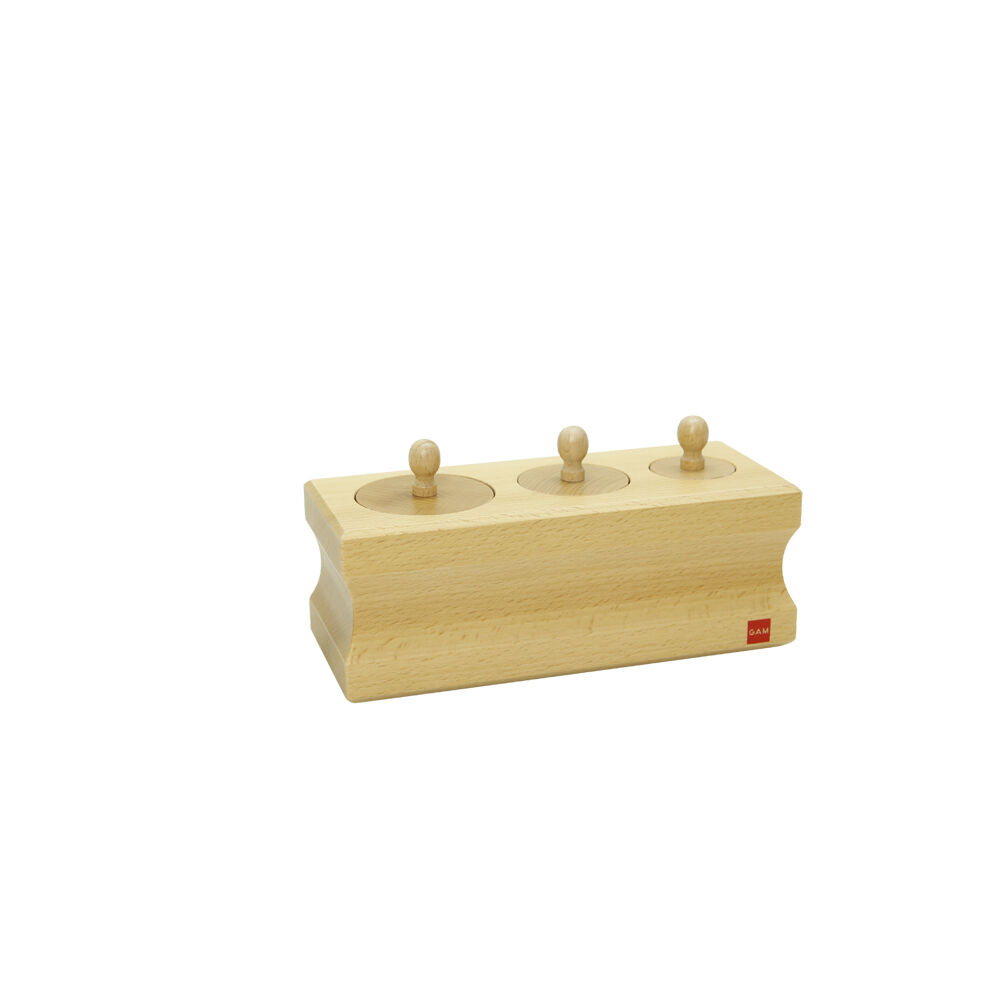 Gam Montessori 0-3 Cylinder Block #1 Wooden Educational Toy Brown Kids - 3y+