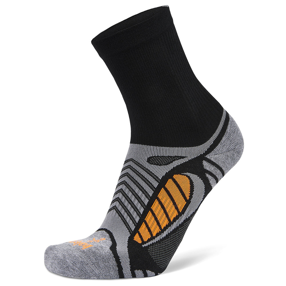 Balega Ultralight Crew Running Socks Small Black/Grey Heather