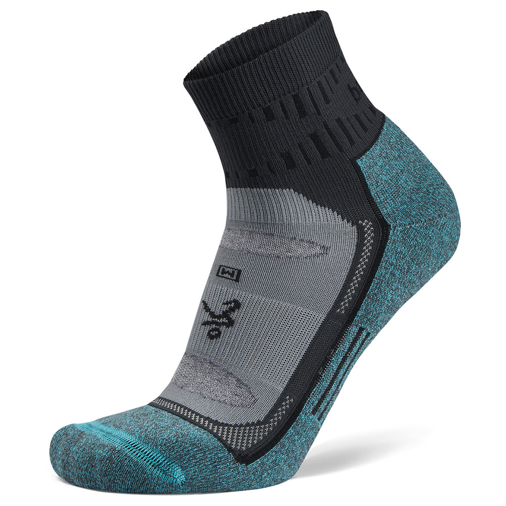 Balega Blister Resist Quarter Running Sports Socks Medium Grey/Blue