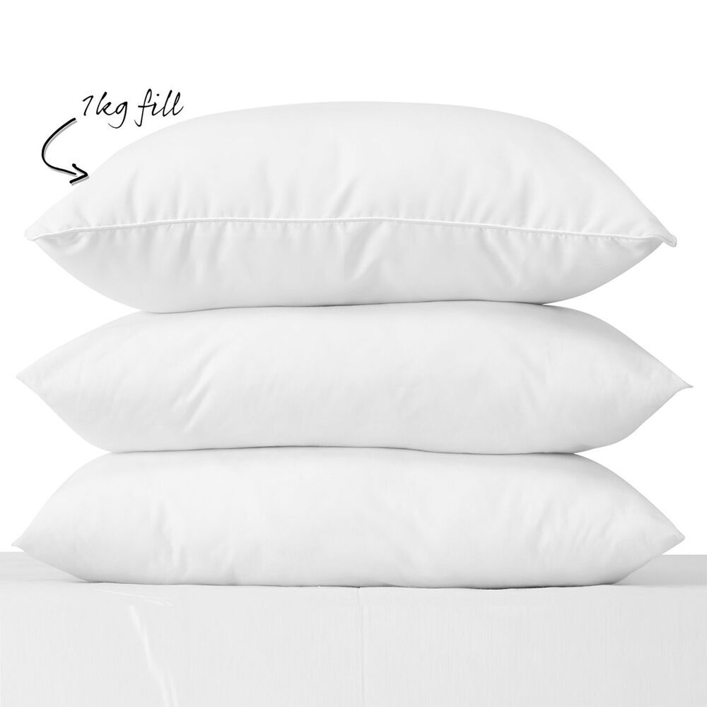 4x 2pc Royal Comfort Goose Cotton Bedding Pillow 1000GSM 50x75cm - White