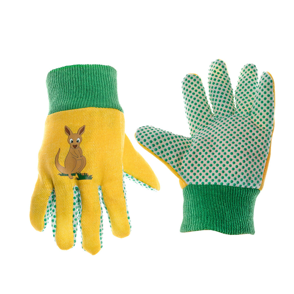 3x Cyclone Kids Cotton Gardening Gloves Kangaroo Planting 3y+