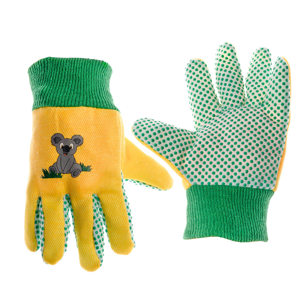 3PK Cyclone Kids Cotton Gardening Gloves Koala Planting 3y+