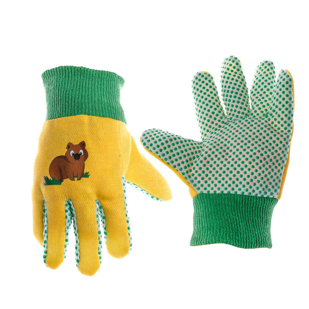 3PK Cyclone Kids Cotton Gardening Gloves Wombat Planting 3y+
