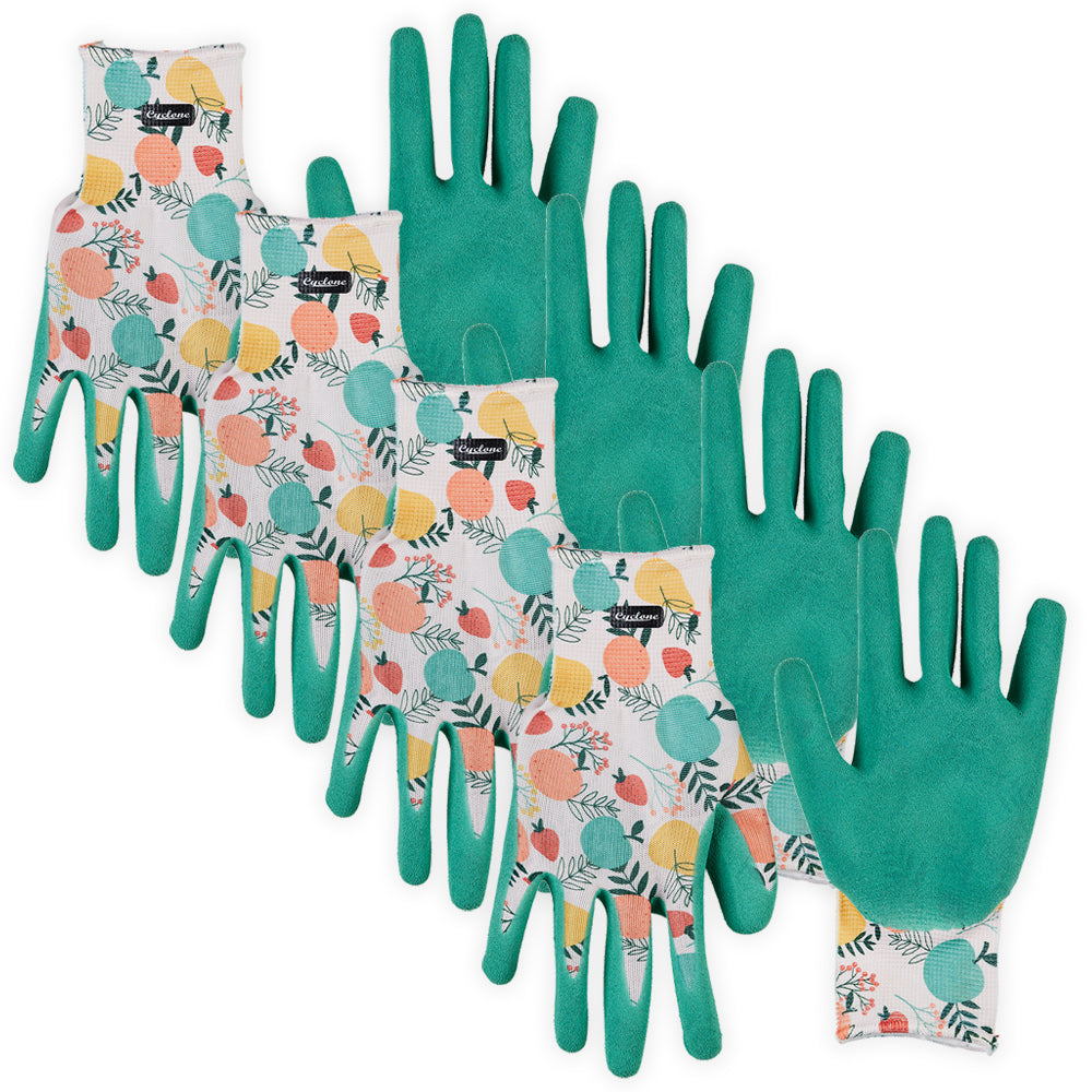 4PK Cyclone Fruit Patterned Dipped Gardening Gloves Pair