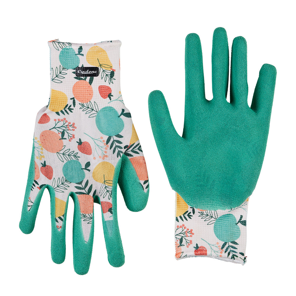 4PK Cyclone Fruit Patterned Dipped Gardening Gloves Pair