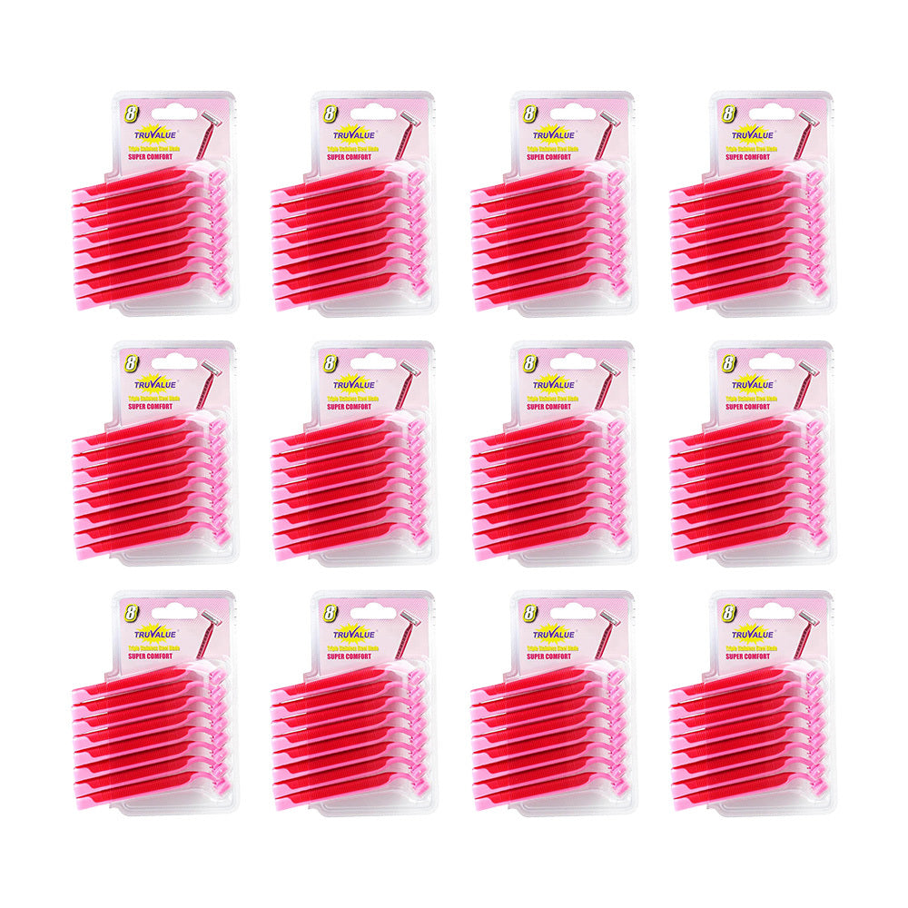 96pc Truvalue Disposable Razors Triple Blade Shaving For Women