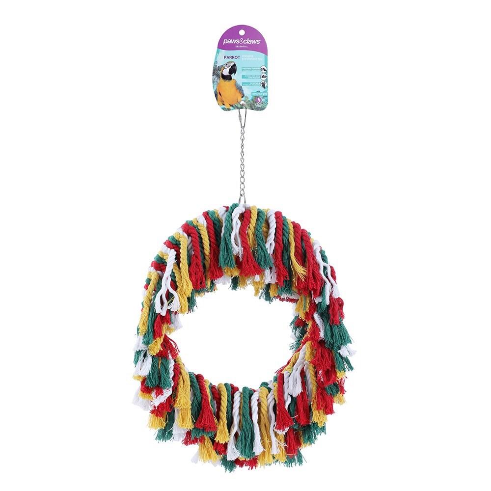 2x Paws & Claws 44x30cm Rope Ring Parrot Pet/Bird Toy
