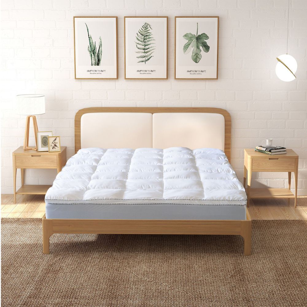Royal Comfort 1000GSM Bamboo Topper w/ Gusset - White