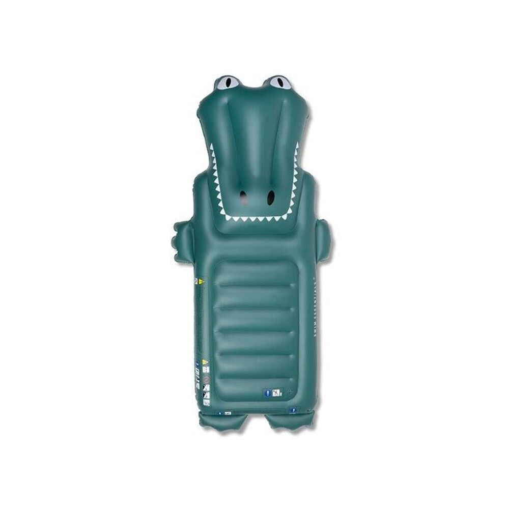 Swim Essentials Kids Inflatable Ride On Pool Float Raft Crocodile 177cm 6y+