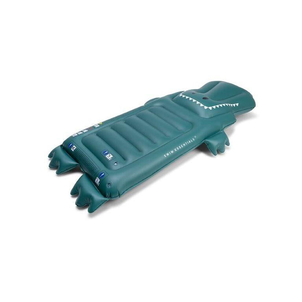 Swim Essentials Kids Inflatable Ride On Pool Float Raft Crocodile 177cm 6y+