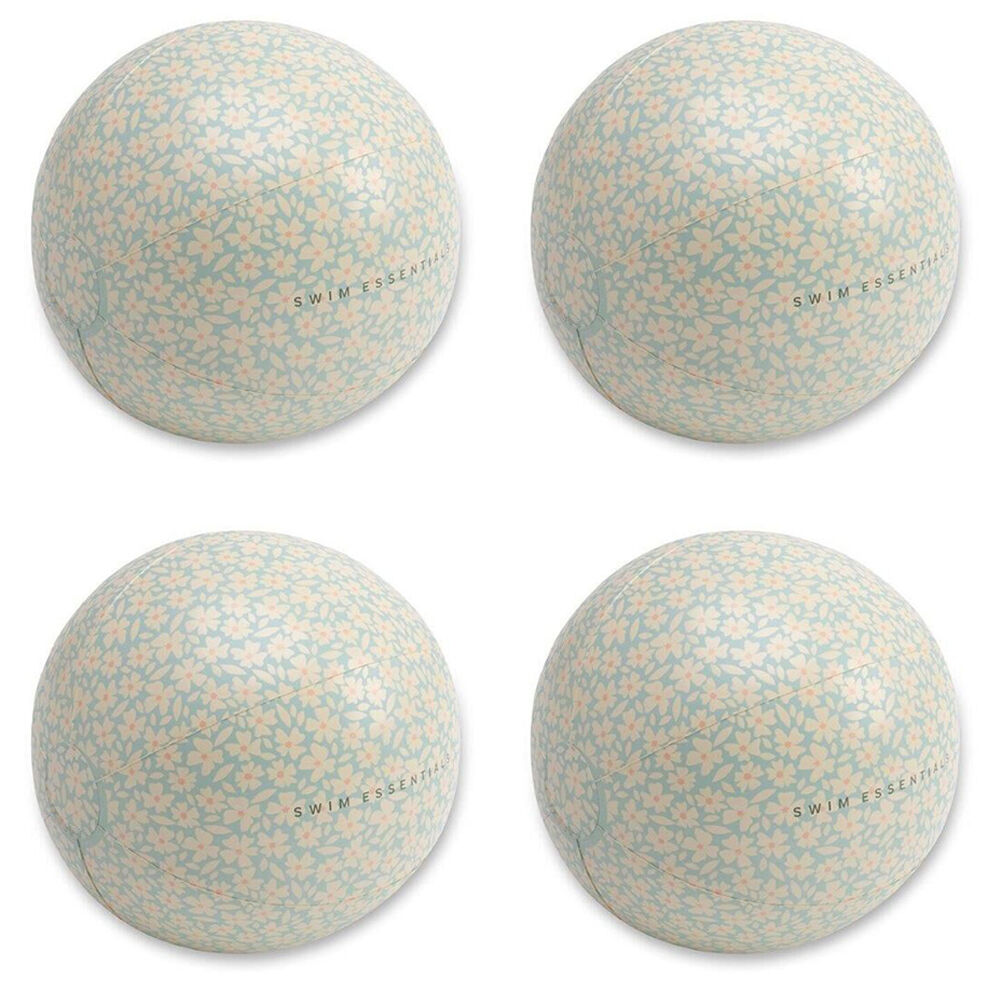 4PK Swim Essentials Inflatable Beach Ball Swimming Volleyball 51cm Florish Green
