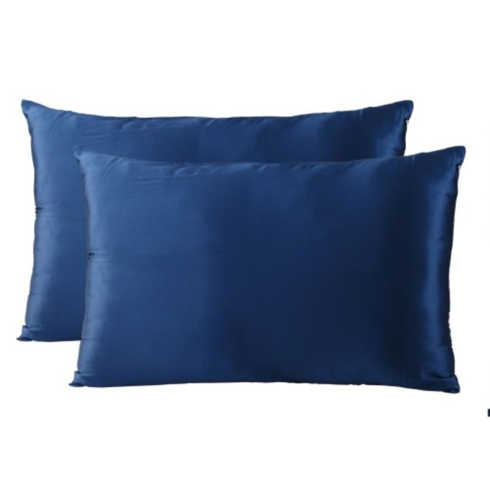 2PK Royal Comfort Mulberry Silk Pillowcase Twin Pack 51x76cm - Navy