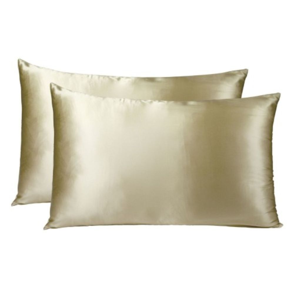 2PK Royal Comfort Mulberry Silk Pillowcase Twin Pack 51x76cm - Champagne
