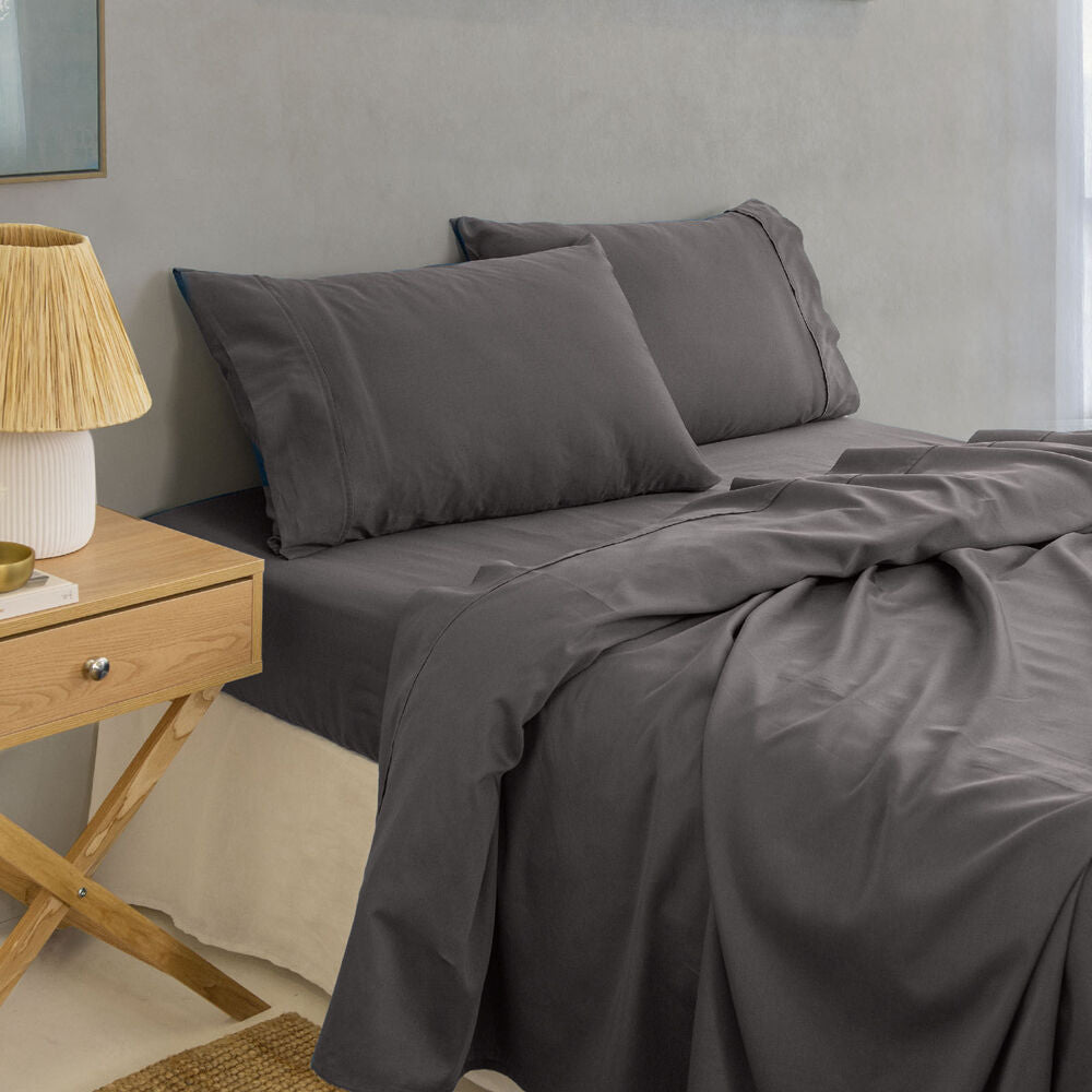 Royal Comfort Balmain Bed Sheet Set 1000TC Bamboo Cotton Pewter