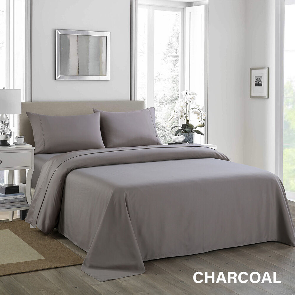 Royal Comfort Ultrasoft Bed Sheet Set 1200TC Charcoal