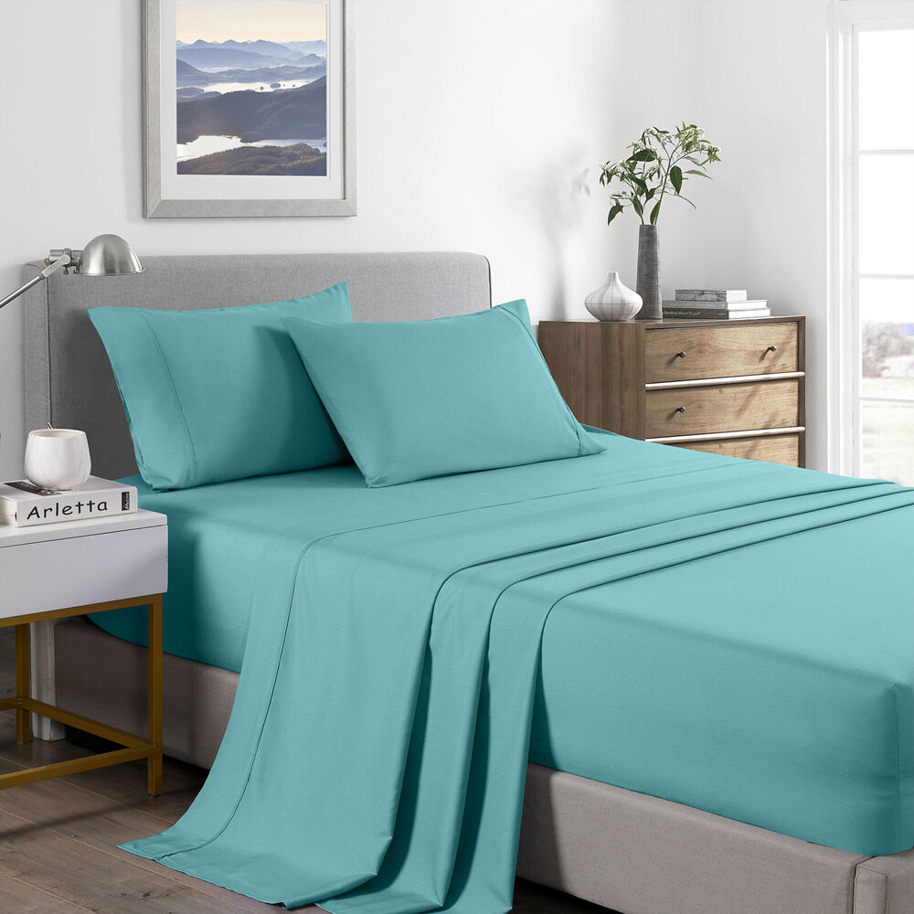 Royal Comfort Bed Sheet Set Bamboo Cooling 2000TC Aqua