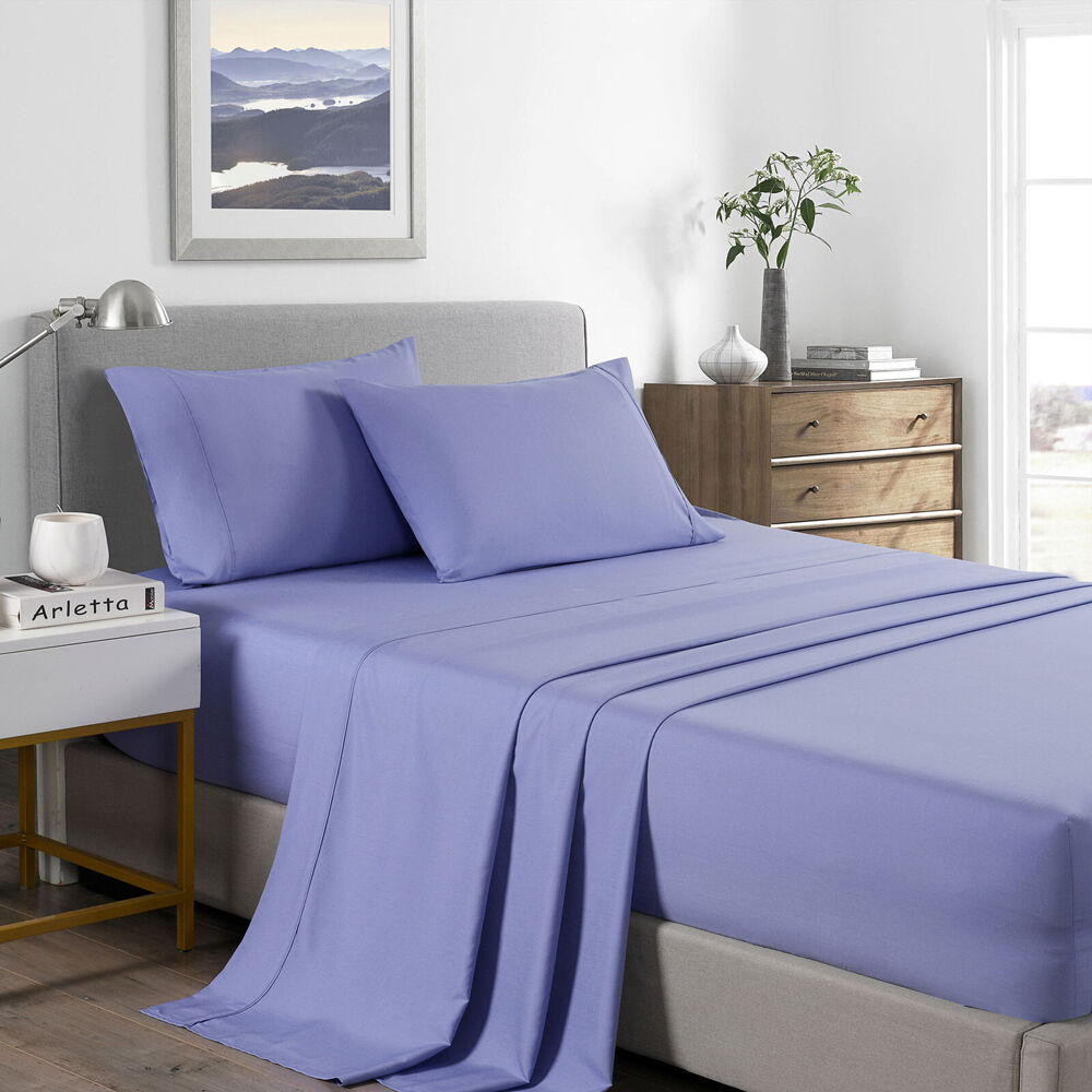 Royal Comfort Bed Sheet Set Bamboo Cooling 2000TC Mid Blue