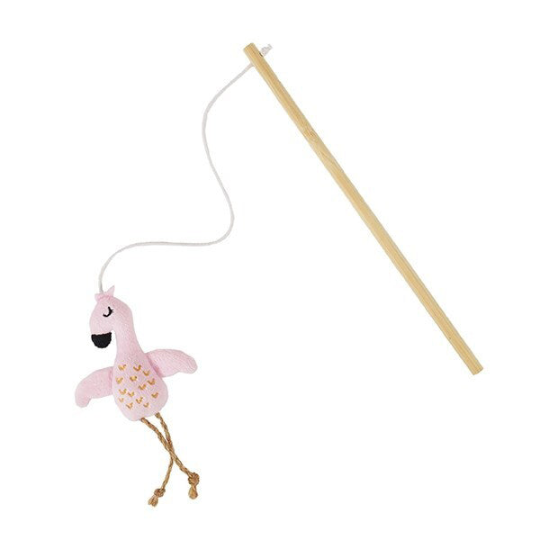 3x Rosewood Eco Friendly Flamingo Catnip Teaser Pet Toy - Pink