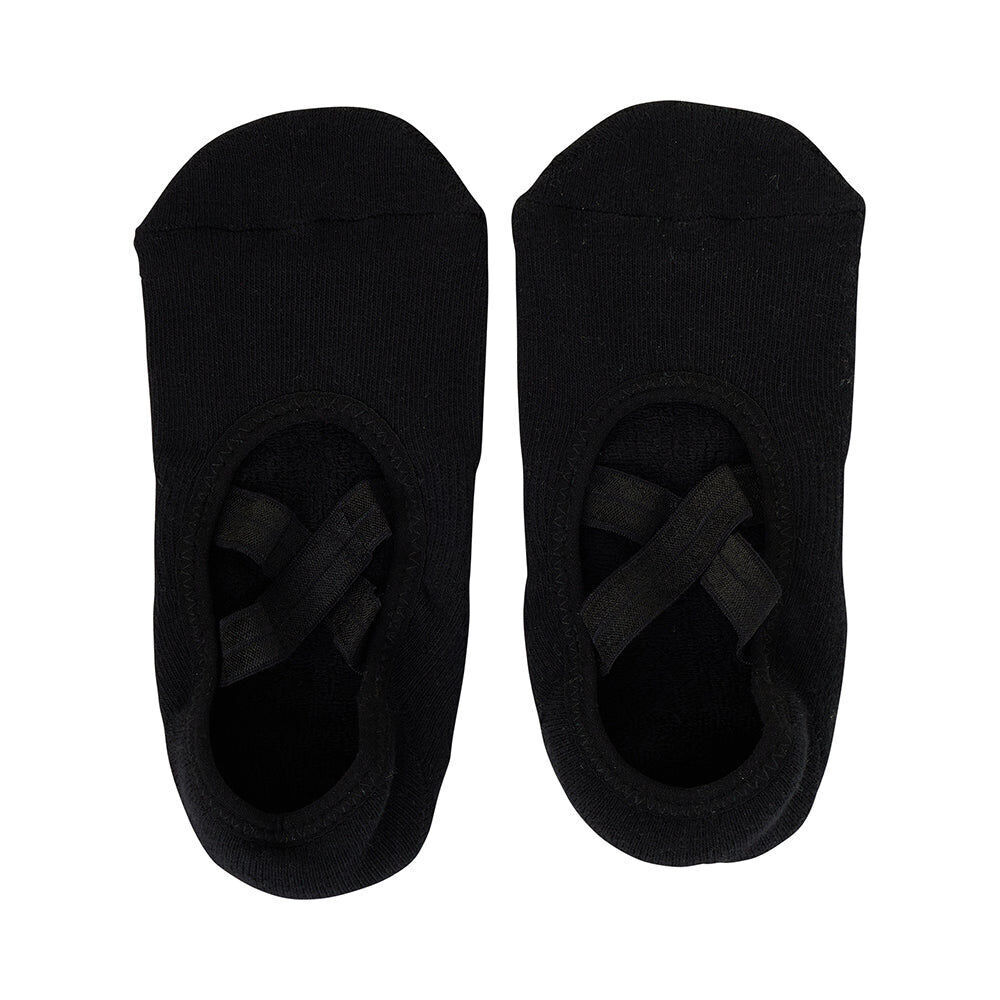 4PK Annabel Trends Womens Feel Well Anti Slip Pilates Socks - Black