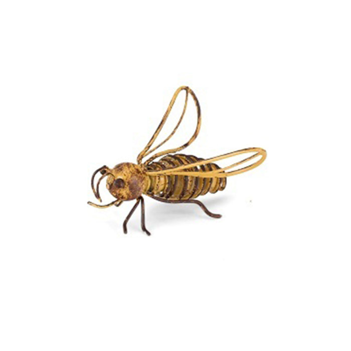 6x Bee Wire 5cm Metal Outdoor Ornament Decor Medium - Yellow