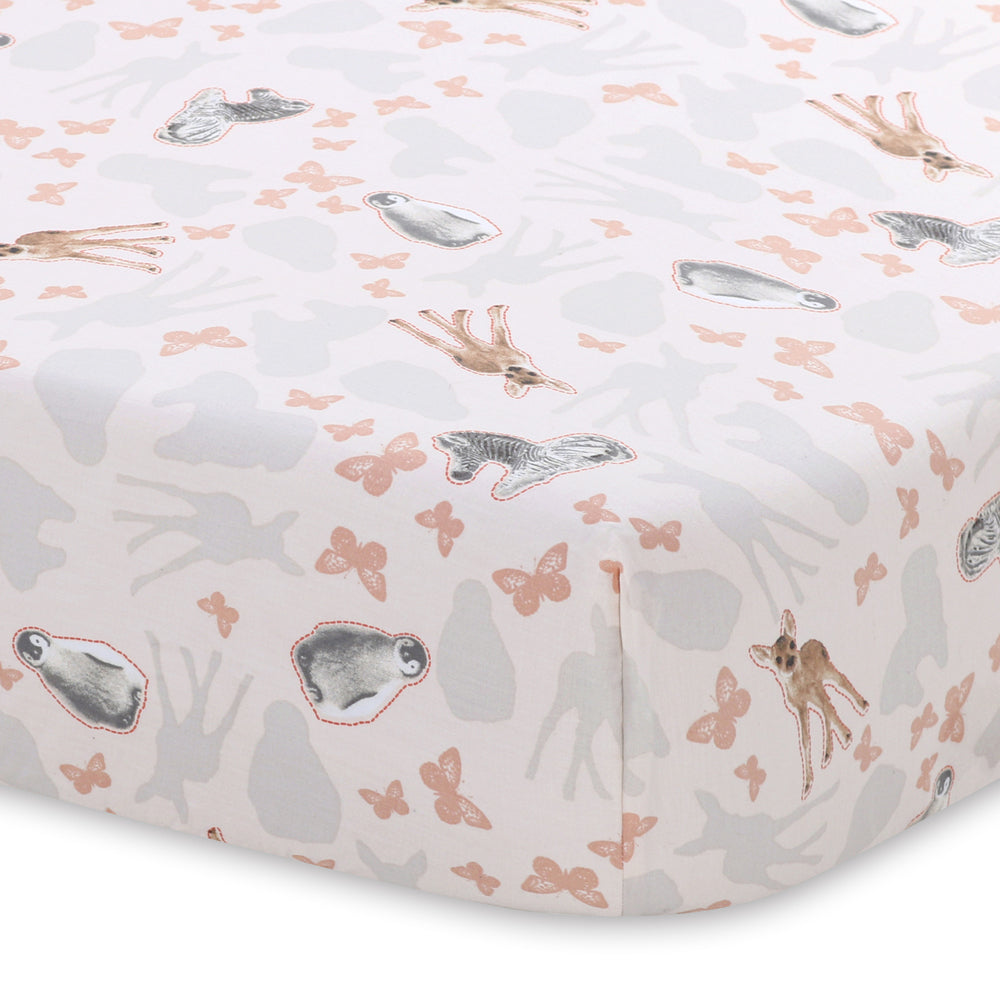 Animal Planet Baby Fitted Cot Sheet Be Kind To Every Kind Zebra 135cm