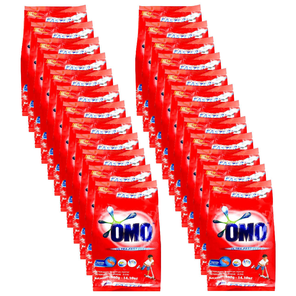 24PK Omo Laundry Detergent Powder Ultra Fast Clean Hand Wash & Top Loader 400g
