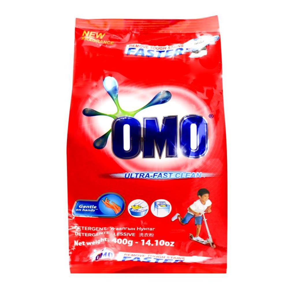 24PK Omo Laundry Detergent Powder Ultra Fast Clean Hand Wash & Top Loader 400g