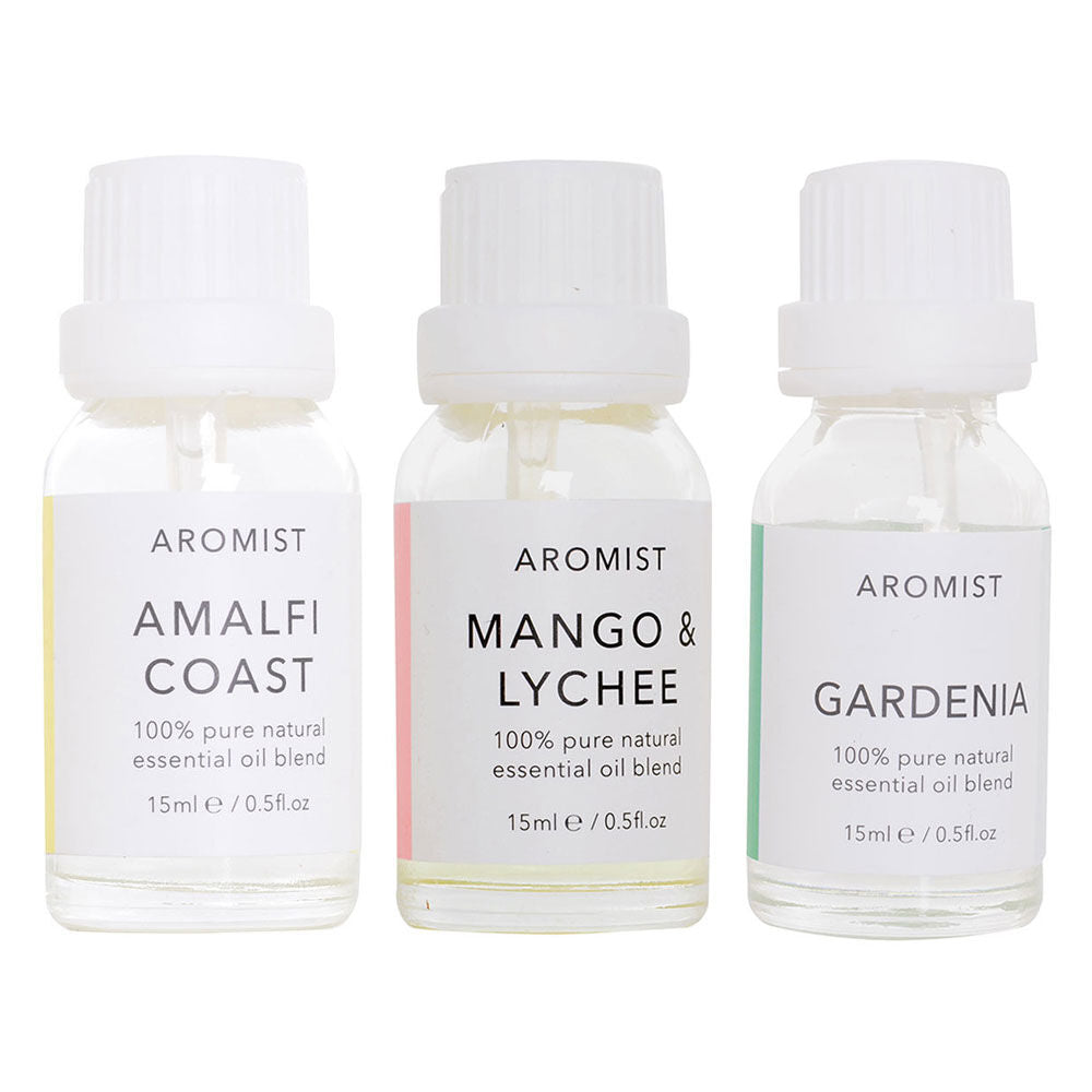 3pc Gibson Gifts 15ml Aromist Oil Amalfi Coast/Gardenia & Mango/Lychee Combo