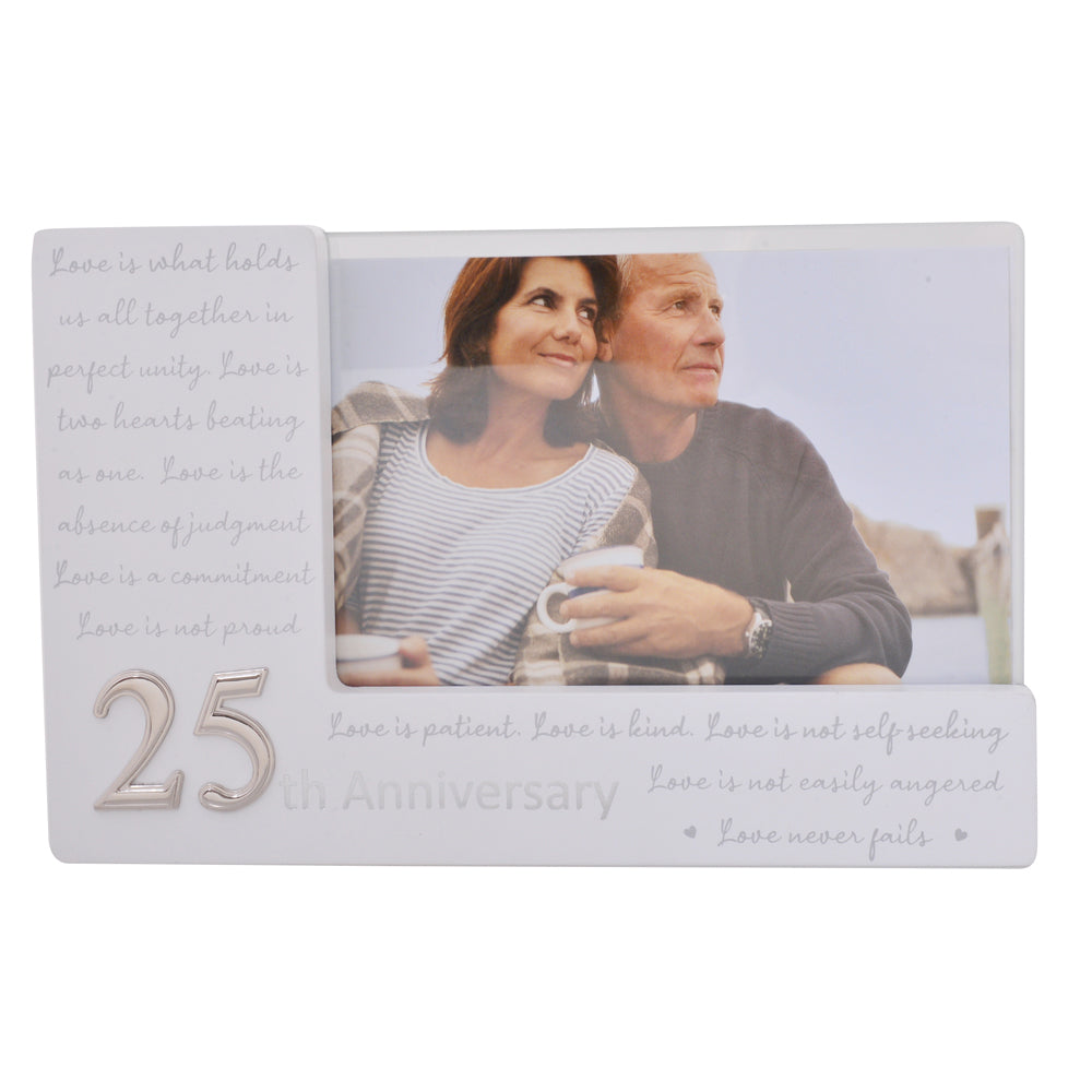 2PK Gibson Gifts 25th Anniversary Frame Home Decor 6x4"