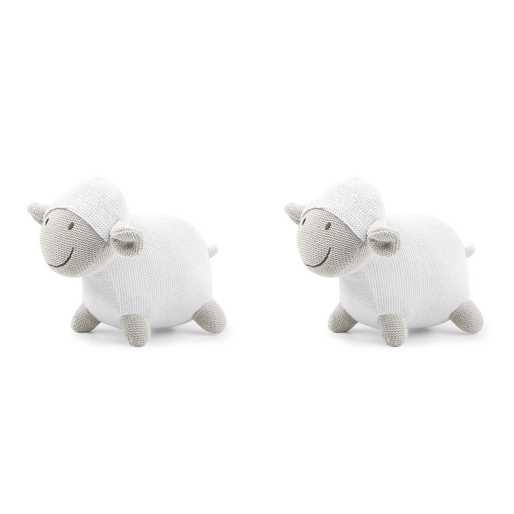 2PK The Peanutshell Knitted Lamb Plush Stuffed Animal Toy 35cm White 0+