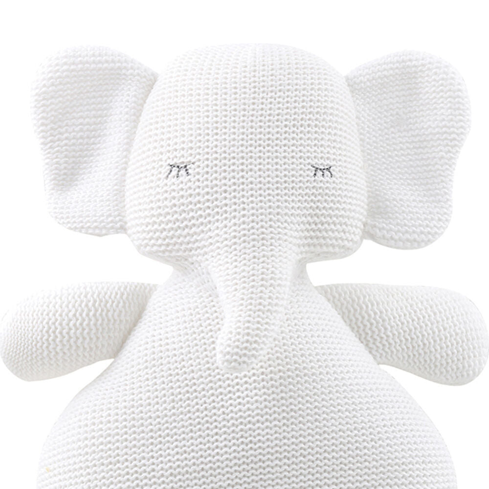 2PK The Peanutshell Knitted Elephant Plush Stuffed Animal Toy 30cm White 0+