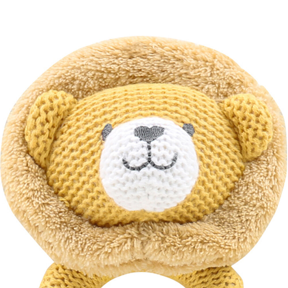 2PK The Peanutshell Lion Wood Ring Teether 13x10cm Orange 0+