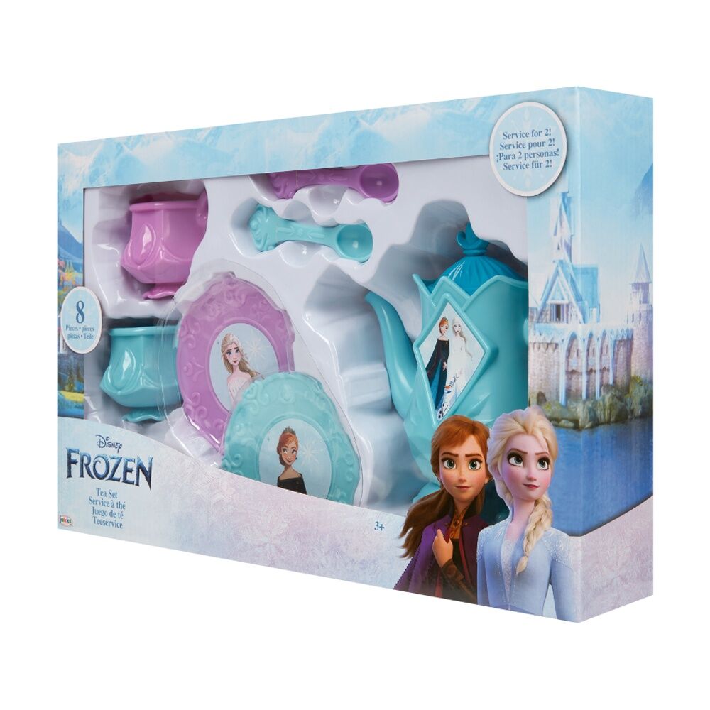 8pc Frozen Pretend Play Kids Tea Set Includes Cups, Saucers, Spoons, Kettle