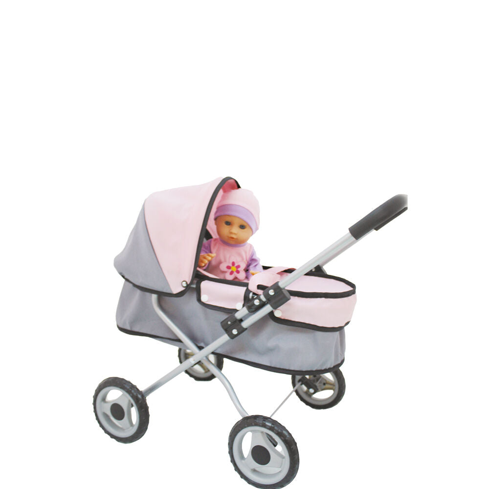 Bambolina Doll & Pram 2 in 1 Set Role-Play Foldable Stroller Childrens Toy