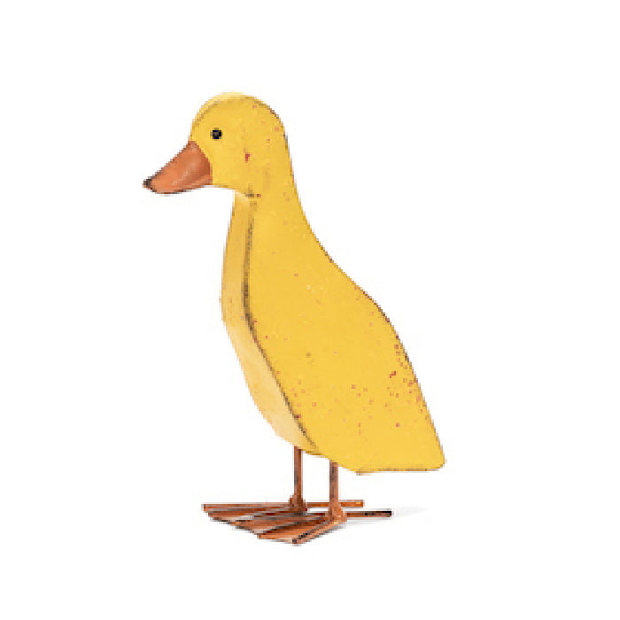 2x Ducklings Yellow Metal Garden Ornament Decor - Assorted
