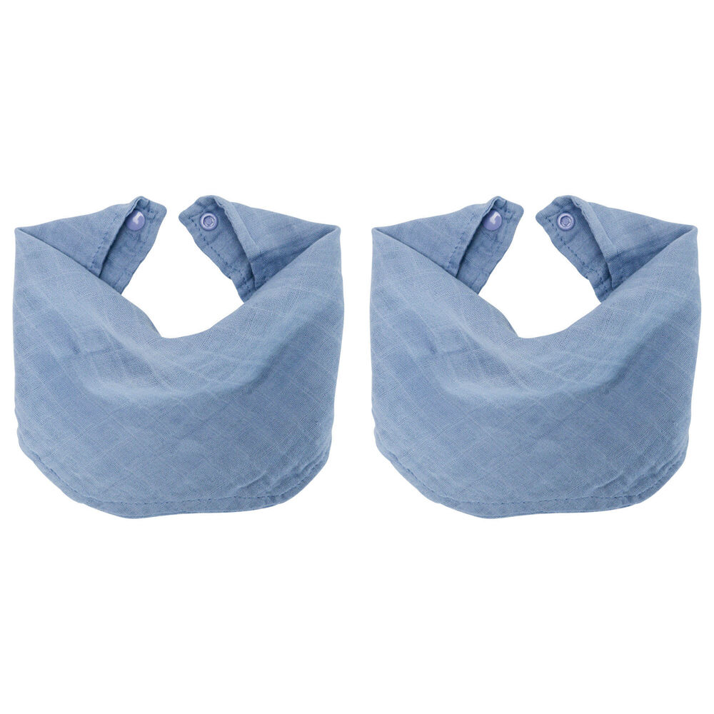 2PK Annabel Trends Muslin Neck Feeding Bib 30x30cm - Blue