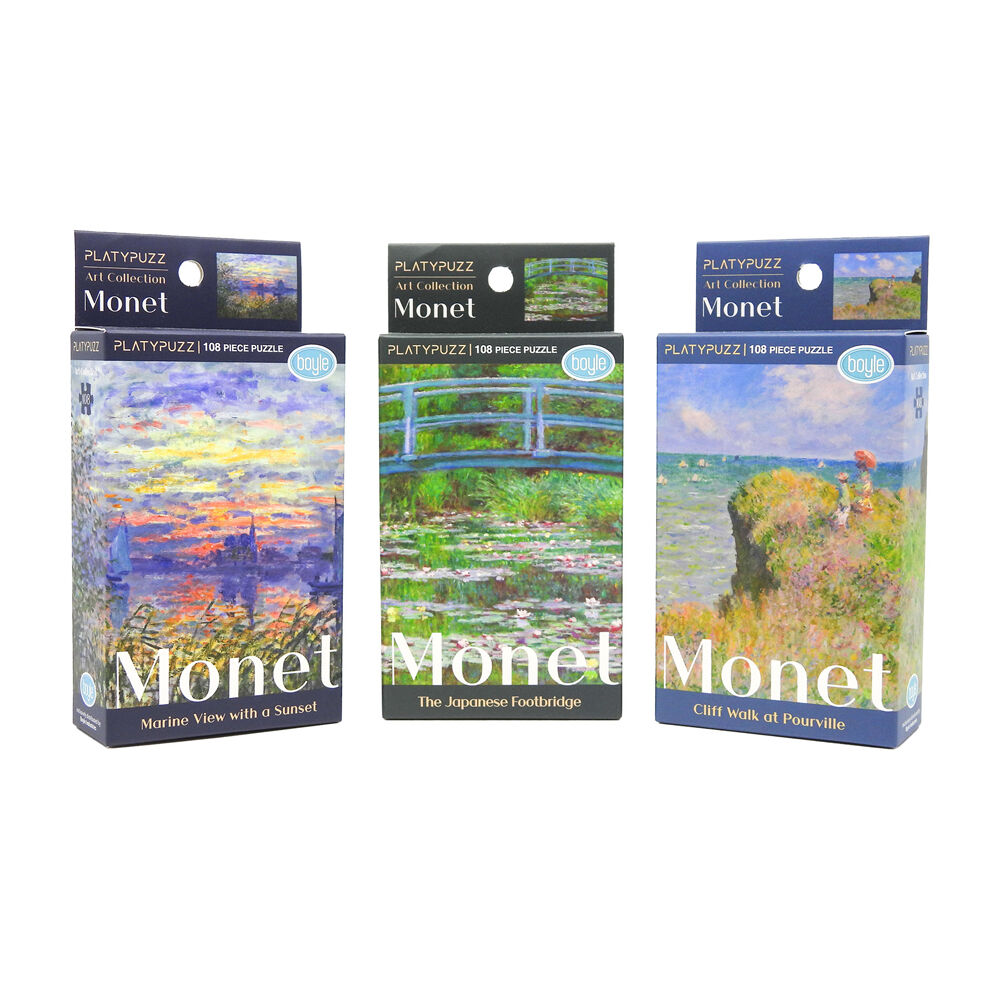 6pc Platypuzz Jigsaw Puzzle Claude Monet Art and Van Gogh Art Set