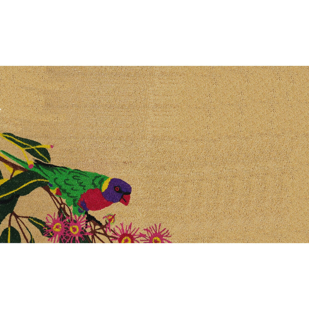 2PK Solemate PVC Backed Coconut Coir Lorikeet Bird Doormat 45x75cm